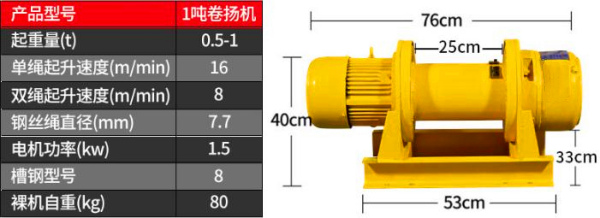 220V1噸快速卷?yè)P(yáng)機(jī)