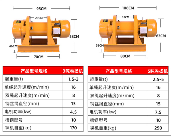 3噸5噸卷?yè)P(yáng)機(jī)規(guī)格尺寸